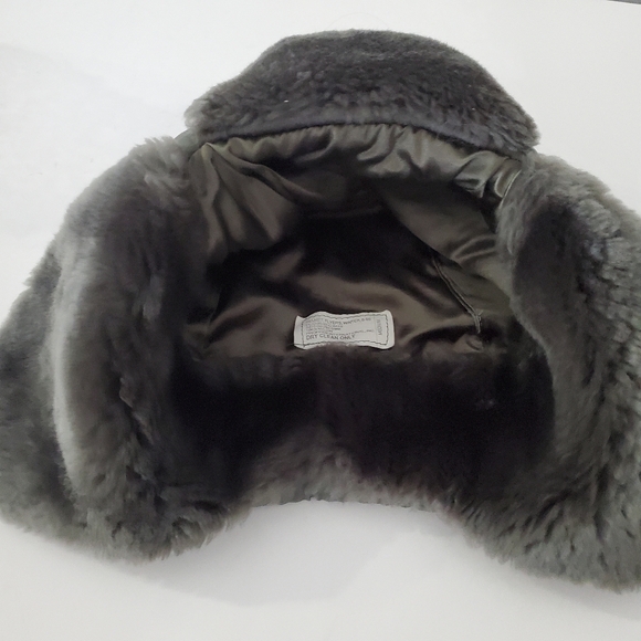 60s PROPPER Med Helmet Flyers Winter Hat B9B Green Nylon Aviator Pilot NO STRAP! - Picture 5 of 13